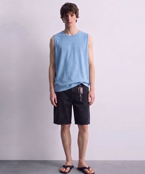 DE GRAND MATIN(ディグランドマーティン)の「Pigment Dyed Relaxed Over-fit Sleeveless(Tシャツ/カットソー・メンズ・ダークグレー/ベージュ/スカイブルー/ホワイト/カーキ・FREE)」の9枚目の写真