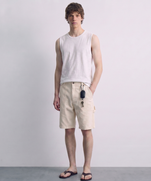 DE GRAND MATIN(ディグランドマーティン)の「Pigment Dyed Relaxed Over-fit Sleeveless(Tシャツ/カットソー・メンズ・ダークグレー/ベージュ/スカイブルー/ホワイト/カーキ・FREE)」の10枚目の写真