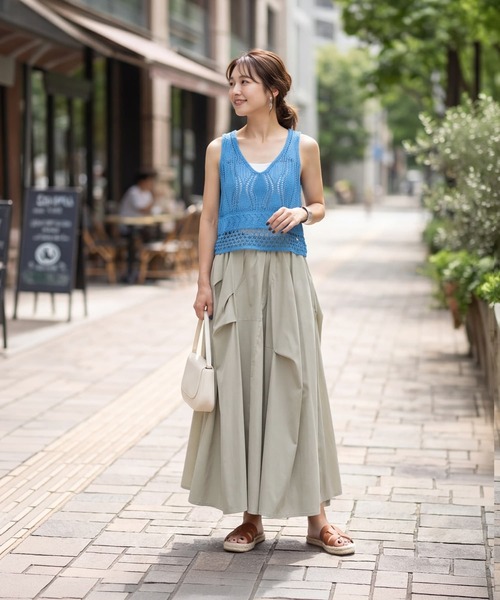 STYLE DELI（スタイルデリ）の「【selection】ランダムタック立体フォルムスカート（スカート・レディース・オフホワイト/ベージュ/ブラック・FREE）」の5枚目の写真
