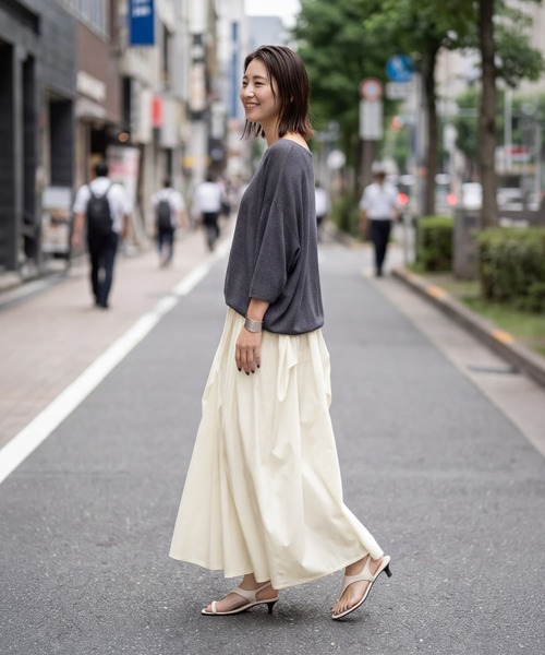 STYLE DELI（スタイルデリ）の「【selection】ランダムタック立体フォルムスカート（スカート・レディース・オフホワイト/ベージュ/ブラック・FREE）」の20枚目の写真