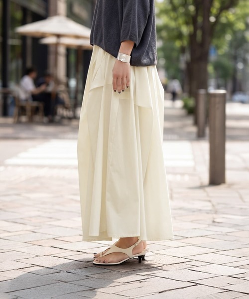 STYLE DELI（スタイルデリ）の「【selection】ランダムタック立体フォルムスカート（スカート・レディース・オフホワイト/ベージュ/ブラック・FREE）」の19枚目の写真