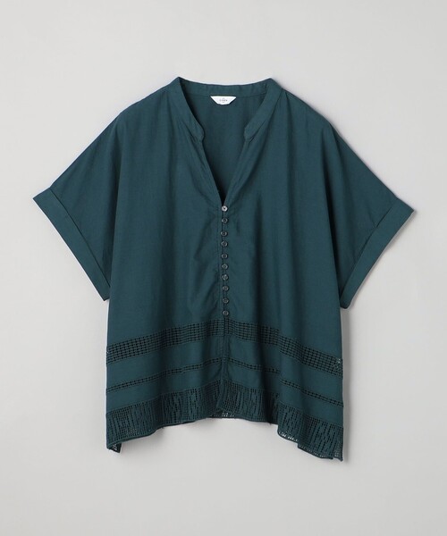 coen(コーエン)の「裾刺繍レース スキッパーシアーバンドカラーブラウス(シャツ/ブラウス・レディース・ダークグリーン/オフホワイト/ブラック・FREE)」の22枚目の写真