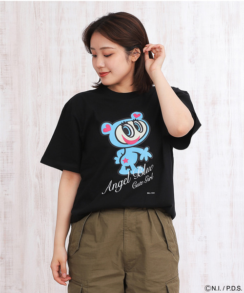 ANGEL BLUE(エンジェルブルー)の「エンジェルブルー Tシャツ ハローポーズ(Tシャツ/カットソー・レディース・ホワイト系/ブラック系/ブルー系・S/XS/L/M)」の5枚目の写真