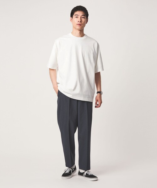 green label relaxing（グリーンレーベルリラクシング）の「ドルマンスリーブ クルーネック 半袖Tシャツ -UVカット・接触冷感・遮熱-（Tシャツ/カットソー・メンズ・ホワイト/ライトグレー/ダークグレー/ケリーグリーン・S/M/L/XL）」の15枚目の写真