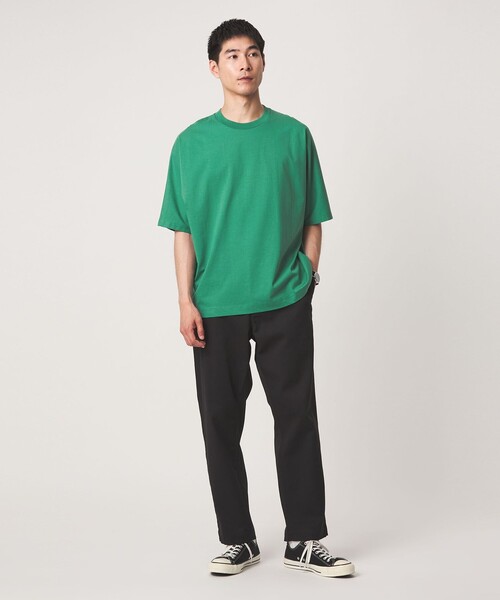 green label relaxing（グリーンレーベルリラクシング）の「ドルマンスリーブ クルーネック 半袖Tシャツ -UVカット・接触冷感・遮熱-（Tシャツ/カットソー・メンズ・ホワイト/ライトグレー/ダークグレー/ケリーグリーン・S/M/L/XL）」の18枚目の写真