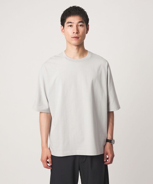 green label relaxing（グリーンレーベルリラクシング）の「ドルマンスリーブ クルーネック 半袖Tシャツ -UVカット・接触冷感・遮熱-（Tシャツ/カットソー・メンズ・ホワイト/ライトグレー/ダークグレー/ケリーグリーン・S/M/L/XL）」の20枚目の写真