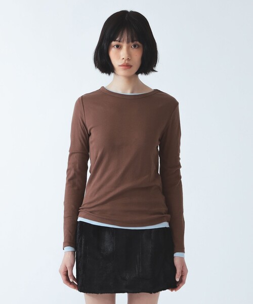 Ray BEAMS(レイビームス)の「【別注】MILLER / 2パック Tシャツ(Tシャツ/カットソー・レディース・ホワイト/ダークブラウン・ONE SIZE)」の12枚目の写真