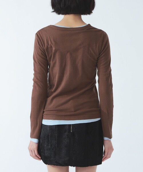 Ray BEAMS(レイビームス)の「【別注】MILLER / 2パック Tシャツ(Tシャツ/カットソー・レディース・ホワイト/ダークブラウン・ONE SIZE)」の14枚目の写真