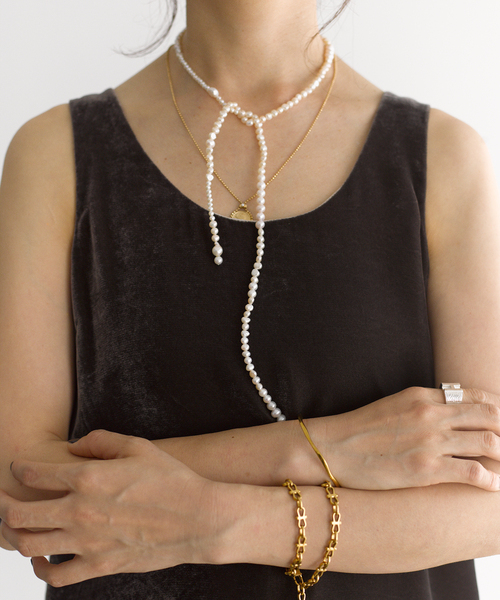 JUNCO Paris(ジュンコパリ)の「Junco Paris ジュンコパリ 別注 ラリエットネックレス COL26P-VM10-B(ネックレス・レディース・アイボリー・FREE)」の4枚目の写真