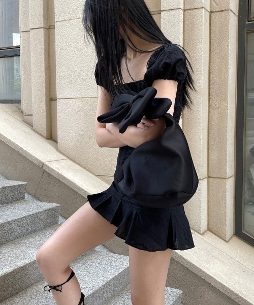 CladdA(クラタ)の「BOW RIBBON BAG(ハンドバッグ・レディース・ブラック・FREE)」の2枚目の写真