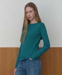 STRIPE LONG SLEEVE T-SHIRT_GREEN/BLUE