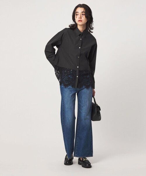 green label relaxing(グリーンレーベルリラクシング)の「レース ドッキング シャツ(シャツ/ブラウス・レディース・ホワイト/ブラック/ダークブラウン/ライトブルー・FREE)」の16枚目の写真