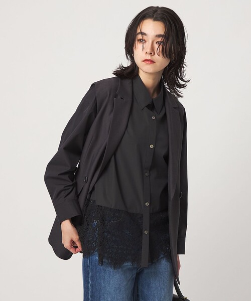 green label relaxing(グリーンレーベルリラクシング)の「レース ドッキング シャツ(シャツ/ブラウス・レディース・ホワイト/ブラック/ダークブラウン/ライトブルー・FREE)」の18枚目の写真