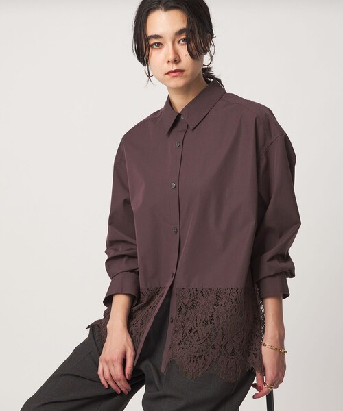 green label relaxing(グリーンレーベルリラクシング)の「レース ドッキング シャツ(シャツ/ブラウス・レディース・ホワイト/ブラック/ダークブラウン/ライトブルー・FREE)」の22枚目の写真