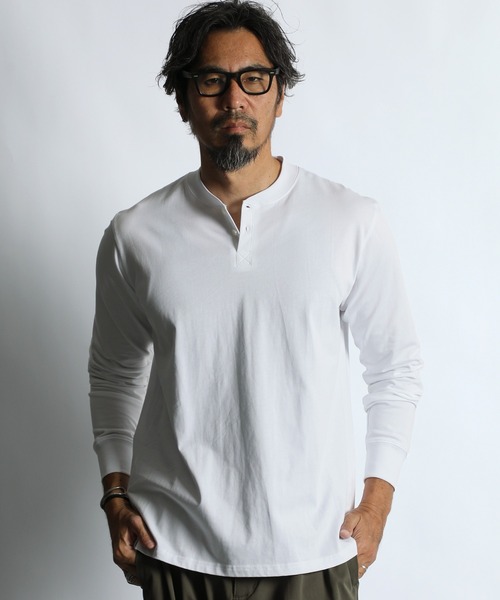 The DUFFER of ST.GEORGE(ザダファーオブセントジョージ)の「SILKY TOUCH SHIELD NECK L/S HENLEY TEE:シリコンバイオ加工 シールドネック ヘンリーロンT / 襟裏汚れ防止 / シルキータッチ / スムース天竺(Tシャツ/カットソー・メンズ・グレー/ホワイト/ブルーグレー/ブラック・X-LARGE/SMALL/MEDIUM/LARGE)」の5枚目の写真