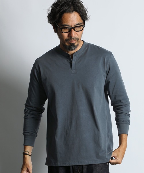 The DUFFER of ST.GEORGE(ザダファーオブセントジョージ)の「SILKY TOUCH SHIELD NECK L/S HENLEY TEE:シリコンバイオ加工 シールドネック ヘンリーロンT / 襟裏汚れ防止 / シルキータッチ / スムース天竺(Tシャツ/カットソー・メンズ・グレー/ホワイト/ブルーグレー/ブラック・X-LARGE/SMALL/MEDIUM/LARGE)」の11枚目の写真