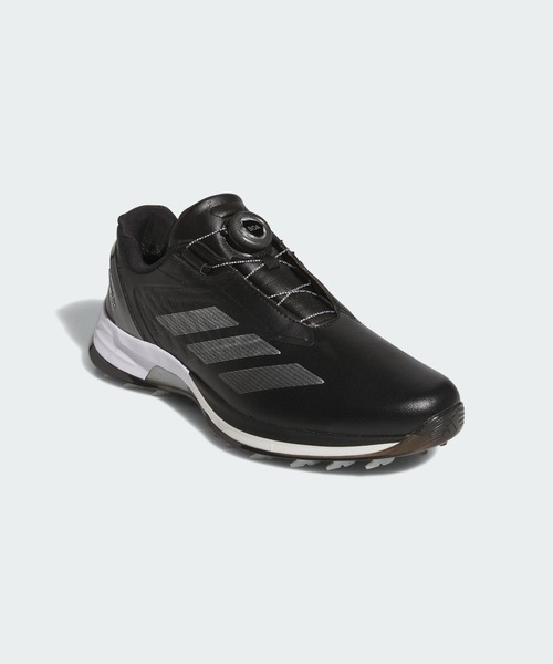 adidas(アディダス)の「adizero Zg Lo ボア スパイクレス ゴルフシューズ / adizero Zg Lo Boa Spikeless Golf Shoes【adidas Golf/アディダスゴルフ】(スニーカー・メンズ・ブラック×シルバー・27.0cm/27.5cm/28.5cm/29.0cm/28.0cm/24.5cm/25.0cm/25.5cm/26.5cm/26.0cm)」の2枚目の写真