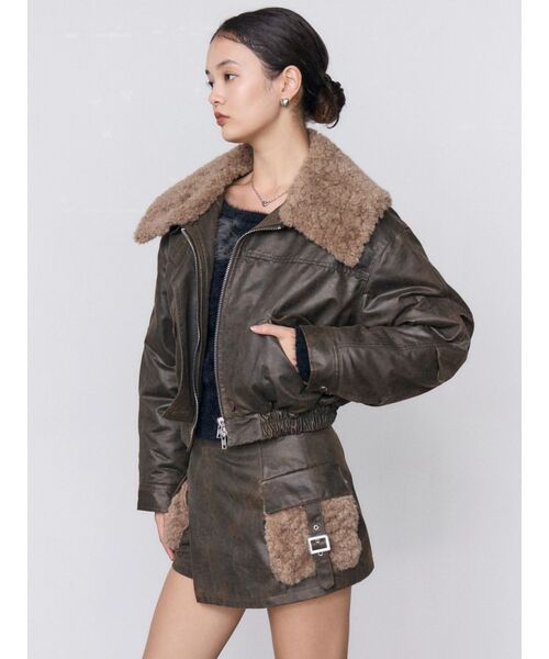 EMODA(エモダ)の「FAUXファーポケットラップスカート(スカート・レディース・グレー/ブラウン/ブラック・MEDIUM/SMALL)」の16枚目の写真