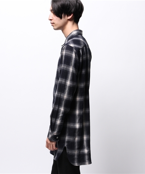 NO ID.（ノーアイディ）の「オンブレーチェックショートカラーBIGシャツ（シャツ/ブラウス・メンズ・アイボリー/レッド・2/1）」の8枚目の写真