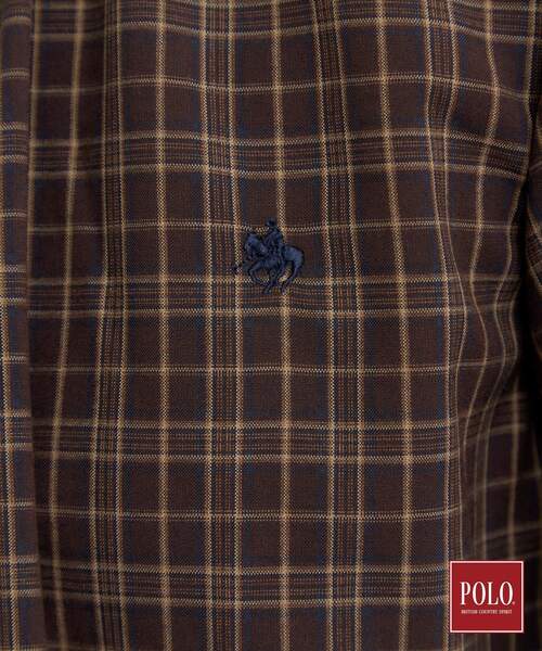 POLO BCS（ポロ ビーシーエス）の「POLO BCS/チェックスカーフ付きブラウス（シャツ/ブラウス・レディース・ダークブラウン系1/ネイビー系1・12/13）」の8枚目の写真