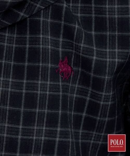POLO BCS（ポロ ビーシーエス）の「POLO BCS/チェックスカーフ付きブラウス（シャツ/ブラウス・レディース・ダークブラウン系1/ネイビー系1・12/13）」の15枚目の写真