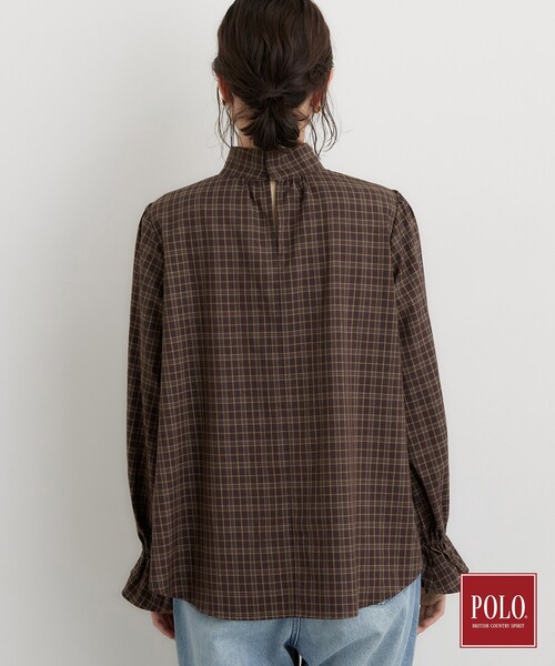 POLO BCS（ポロ ビーシーエス）の「POLO BCS/チェックスカーフ付きブラウス（シャツ/ブラウス・レディース・ダークブラウン系1/ネイビー系1・12/13）」の18枚目の写真