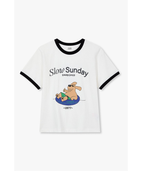 STUDIO TOMBOY（スタジオトムボーイ）の「配色カラーキャラクタープリントクロップTシャツ _オフホワイト_9106322207（Tシャツ/カットソー・レディース・オフホワイト・OS）」の2枚目の写真