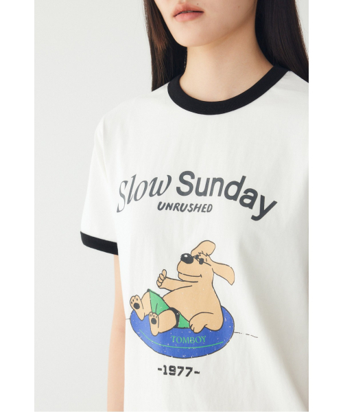 STUDIO TOMBOY（スタジオトムボーイ）の「配色カラーキャラクタープリントクロップTシャツ _オフホワイト_9106322207（Tシャツ/カットソー・レディース・オフホワイト・OS）」の9枚目の写真