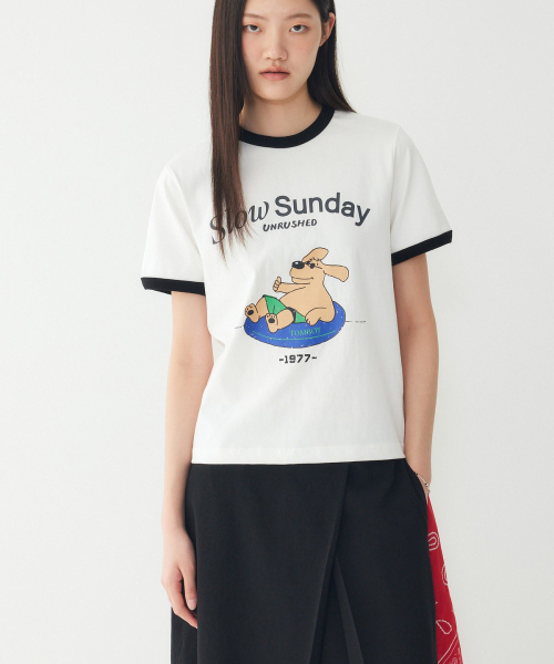 STUDIO TOMBOY（スタジオトムボーイ）の「配色カラーキャラクタープリントクロップTシャツ _オフホワイト_9106322207（Tシャツ/カットソー・レディース・オフホワイト・OS）」の14枚目の写真