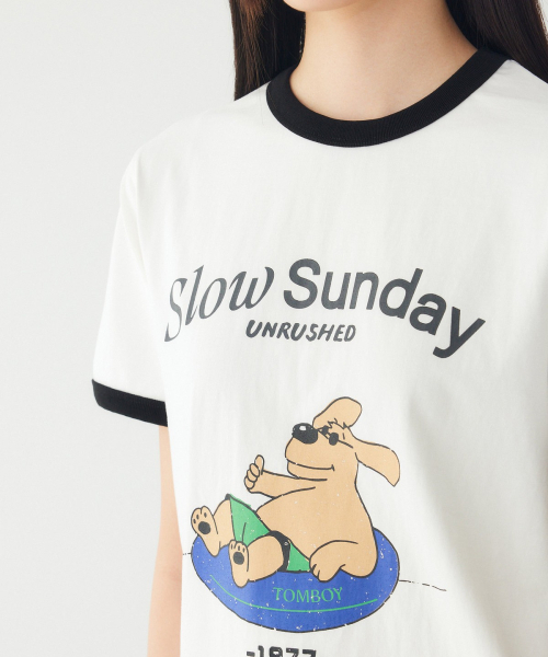 STUDIO TOMBOY（スタジオトムボーイ）の「配色カラーキャラクタープリントクロップTシャツ _オフホワイト_9106322207（Tシャツ/カットソー・レディース・オフホワイト・OS）」の17枚目の写真