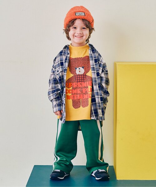 p.premier(ピードットプルミエ)の「レトロぬいフォトプリントロンT(Tシャツ/カットソー・キッズ・マスタード/オフホワイト/レッド/グレー・130/140/90/80/120/100/110)」の12枚目の写真