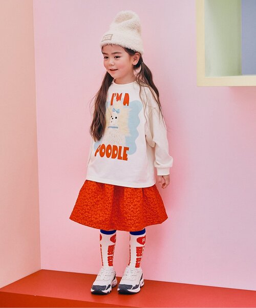 p.premier(ピードットプルミエ)の「レトロぬいフォトプリントロンT(Tシャツ/カットソー・キッズ・マスタード/オフホワイト/レッド/グレー・130/140/90/80/120/100/110)」の15枚目の写真