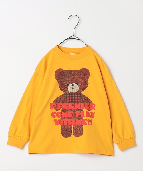 p.premier(ピードットプルミエ)の「レトロぬいフォトプリントロンT(Tシャツ/カットソー・キッズ・マスタード/オフホワイト/レッド/グレー・130/140/90/80/120/100/110)」の8枚目の写真