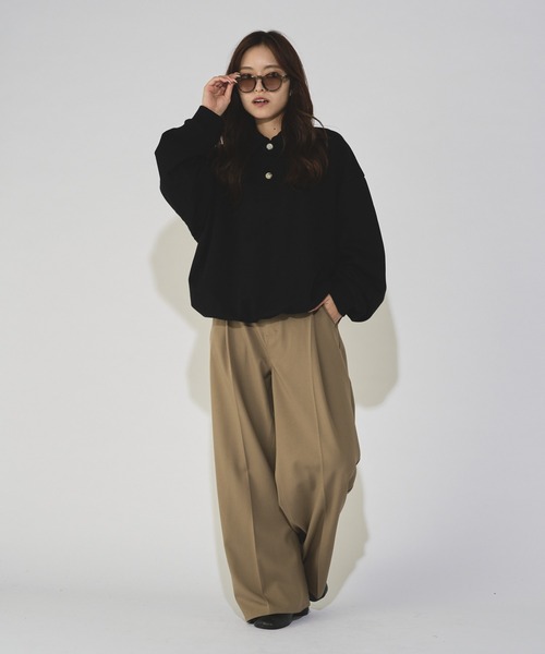 Lui's(ルイス)の「【WEB限定】 ルーズワイドストレートパンツ(スラックス・メンズ・ブラック/カーキ・S/M)」の20枚目の写真