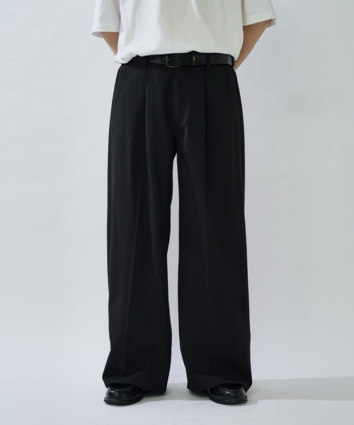 Lui's(ルイス)の「【WEB限定】 ルーズワイドストレートパンツ(スラックス・メンズ・ブラック/カーキ・S/M)」の3枚目の写真