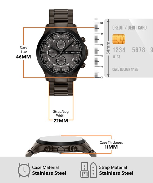 ARMANI EXCHANGE(アルマーニエクスチェンジ)の「アルマーニ・エクスチェンジ 腕時計 メンズ アナログ ステンレス AX2467(アナログ腕時計・メンズ・ブラウン・FREE)」の2枚目の写真