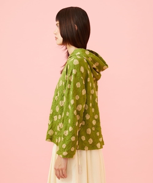 Jocomomola(ホコモモラ)の「【日本製】配色ドットジャカードフード付きカットソー(Tシャツ/カットソー・レディース・ブラック/グリーン・40)」の17枚目の写真