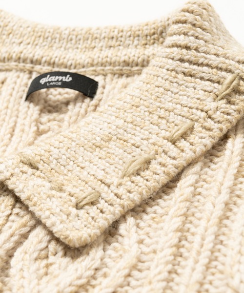 glamb(グラム)の「Damage Knit Jacket / ダメージニットジャケット(ブルゾン・メンズ・アイボリー/ブラック・S/M/L)」の19枚目の写真