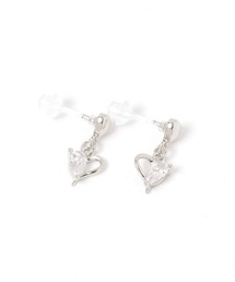 ハーフビジューハート樹脂ピアス / 1051775