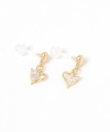 ハーフビジューハート樹脂ピアス / 1051775
