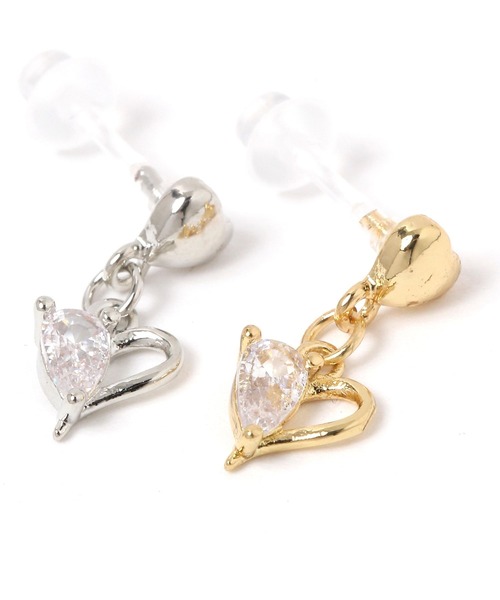 LAKOLE（ラコレ）の「ハーフビジューハート樹脂ピアス / 1051775（ピアス（両耳用）・レディース・その他1/その他2・FREE）」の4枚目の写真