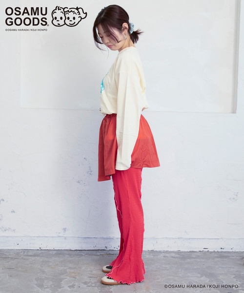 OSAMU GOODS(オサムグッズ)の「【別注】OSAMU GOODS プリント長袖Tシャツ/おとな(Tシャツ/カットソー・レディース・オフホワイト/マスタード/チャコール・170)」の11枚目の写真