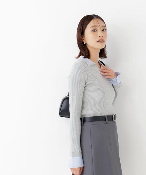 NATURAL BEAUTY BASIC(ナチュラルビューティーベーシック)の「ダブルカラーリブニット(ニット/セーター・レディース・グレー系その他/ブラウン系その他/ネイビー系・FREE)」の9枚目の写真