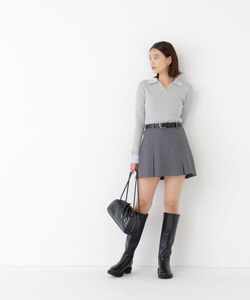 NATURAL BEAUTY BASIC(ナチュラルビューティーベーシック)の「ダブルカラーリブニット(ニット/セーター・レディース・グレー系その他/ブラウン系その他/ネイビー系・FREE)」の10枚目の写真