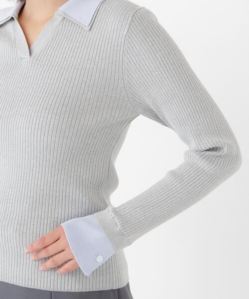 NATURAL BEAUTY BASIC(ナチュラルビューティーベーシック)の「ダブルカラーリブニット(ニット/セーター・レディース・グレー系その他/ブラウン系その他/ネイビー系・FREE)」の14枚目の写真