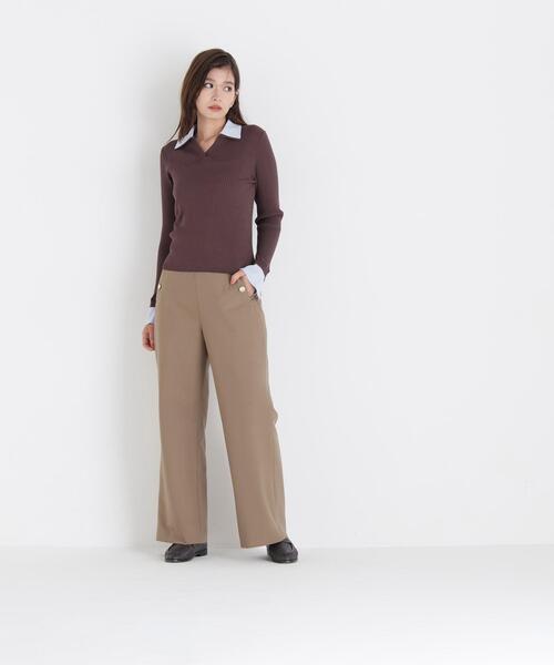 NATURAL BEAUTY BASIC(ナチュラルビューティーベーシック)の「ダブルカラーリブニット(ニット/セーター・レディース・グレー系その他/ブラウン系その他/ネイビー系・FREE)」の18枚目の写真