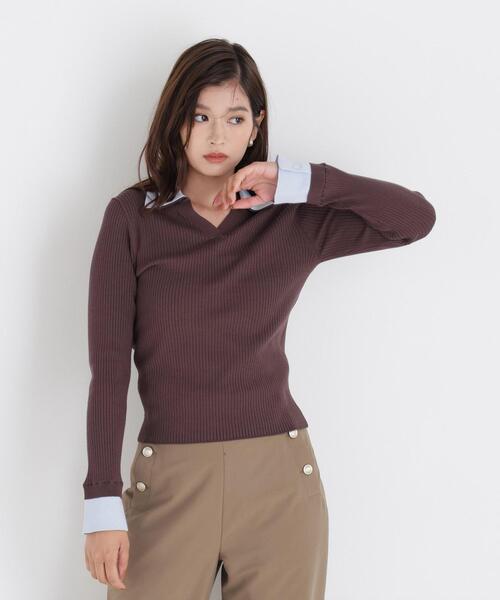 NATURAL BEAUTY BASIC(ナチュラルビューティーベーシック)の「ダブルカラーリブニット(ニット/セーター・レディース・グレー系その他/ブラウン系その他/ネイビー系・FREE)」の19枚目の写真