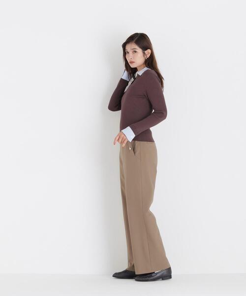 NATURAL BEAUTY BASIC(ナチュラルビューティーベーシック)の「ダブルカラーリブニット(ニット/セーター・レディース・グレー系その他/ブラウン系その他/ネイビー系・FREE)」の20枚目の写真