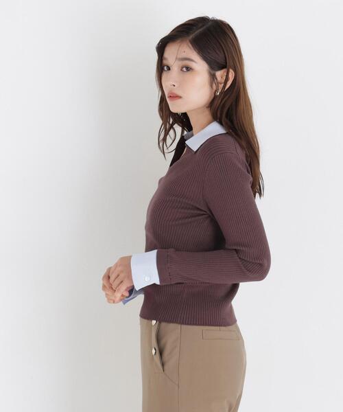 NATURAL BEAUTY BASIC(ナチュラルビューティーベーシック)の「ダブルカラーリブニット(ニット/セーター・レディース・グレー系その他/ブラウン系その他/ネイビー系・FREE)」の21枚目の写真