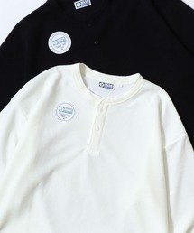 DISCUS/ディスカス ワッフル/サーマル 無地 ヘンリーネック 長袖Tシャツ/ロンT/レディース メンズ